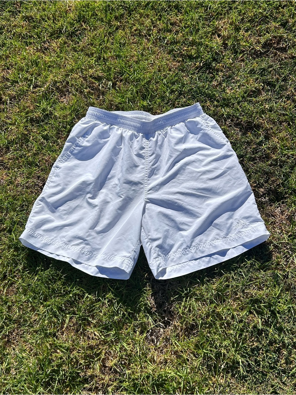 White Adidas Shorts (Medium)